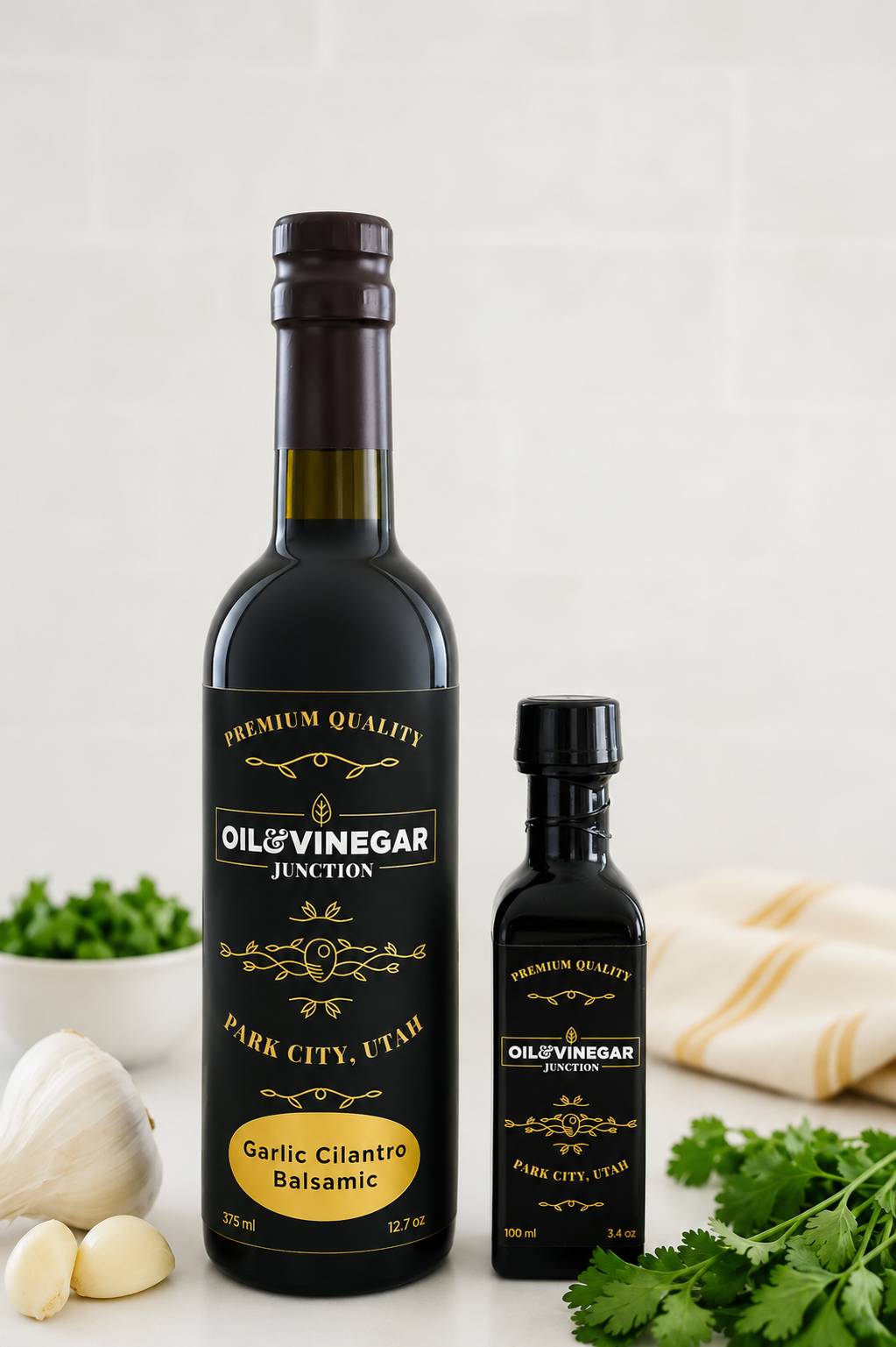 Garlic Cilantro Balsamic Vinegar set